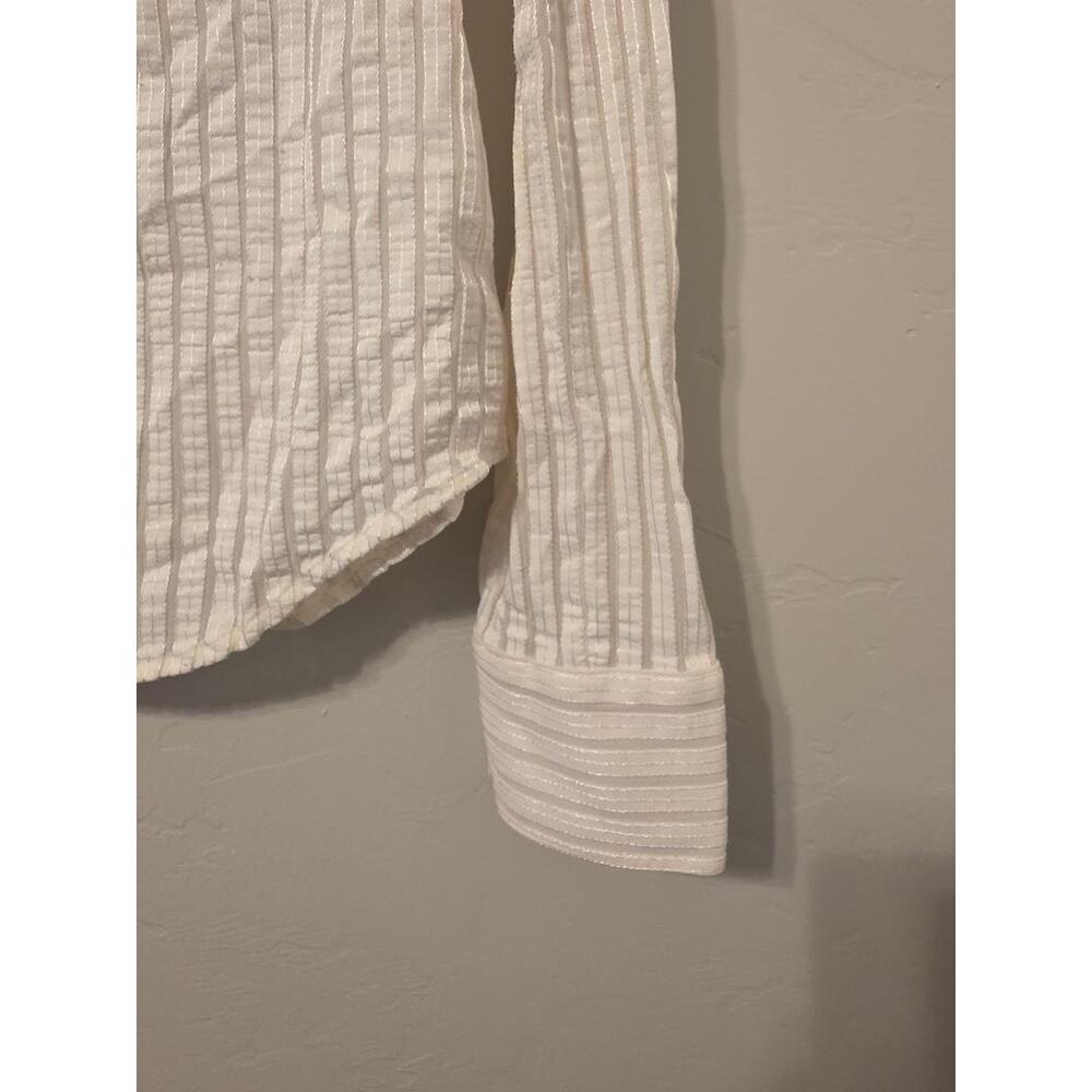 Express 2006 Sheer Striped Button Down Shirt Medium Y2K - Picture 4 of 9